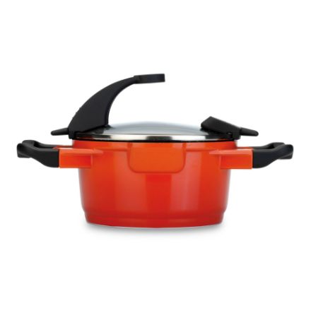 Afbeeldingen van Virgo kookpot met deksel oranje 16 cm