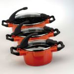 Afbeeldingen van Virgo kookpot met deksel oranje 16 cm