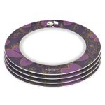 Afbeeldingen van Lover by lover 4 x rond bord paars