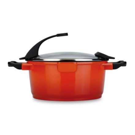 Afbeeldingen van Virgo kookpot met deksel oranje 28 cm