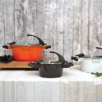Afbeeldingen van Virgo kookpot met deksel oranje 28 cm