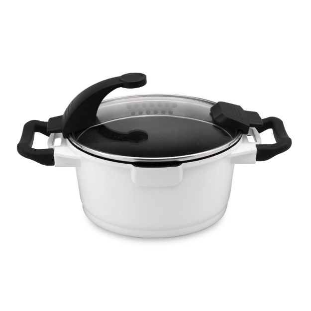 Afbeeldingen van Virgo kookpot met deksel wit 16 cm