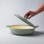 Afbeeldingen van RON Sauteerpan met deksel gietijzer groen - Ø 28cm