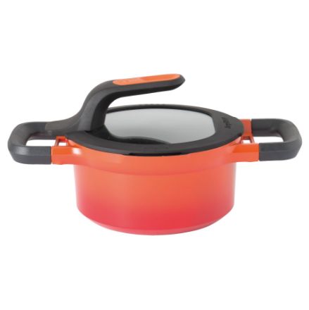 Afbeeldingen van GEM Kookpot met deksel en hittebestendige handvaten oranje 16 cm