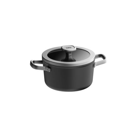 Afbeeldingen van LEO Kookpot antikleef met deksel Graphite - Ø 20cm