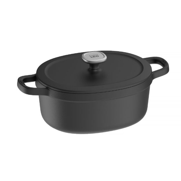 Afbeeldingen van LEO Kookpot ovaal met deksel Graphite gietijzer - Ø 27x22 cm