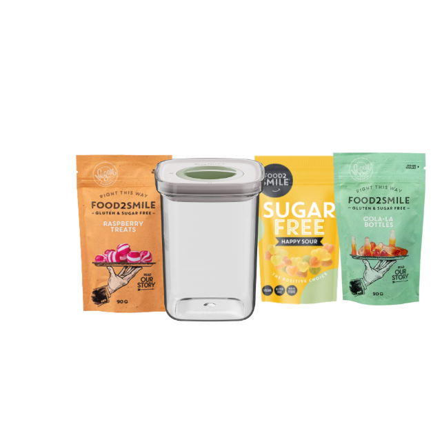 Afbeeldingen van FRIENDS OF | Food2Smile + Smart Seal 1L Happy Sour - Cola-la Bottles - Raspberry Treats