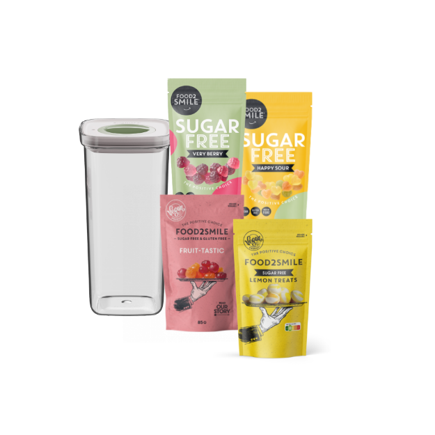 Afbeeldingen van FRIENDS OF | Food2Smile + Smart Seal 1.60L Very Berry - Happy Sour - Fruit-tastic - Lemon Treats