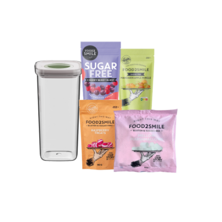 Afbeeldingen van FRIENDS OF | Food2Smile + Smart Seal 1.60L Cherry Berry Burst - Mandarin Apple Mingle - Raspberry Treats - Mellow Marshmallows
