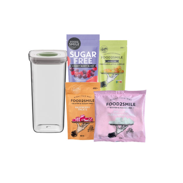 Afbeeldingen van FRIENDS OF | Food2Smile + Smart Seal 1.60L Cherry Berry Burst - Mandarin Apple Mingle - Raspberry Treats - Mellow Marshmallows